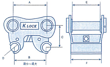 ワンタッチカプラーK-LOCK寸法図